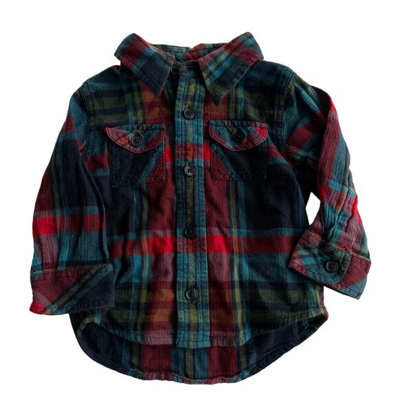 Peek Flannel Button-Down Shirt - Size 12-18 Months - Picture 1 of 3